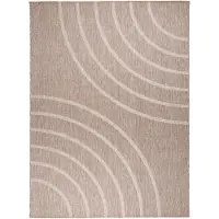 FRAAI Tapis d'intérieur et d'extérieur | Sierra Curves Beige/Crème | 160x230cm | Beige | Rectangulaire | Tapis