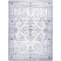 FRAAI Tapis d'extérieur vintage | Santo Flora Blanc | 200x290cm | Blanc | Rectangulaire | Tapis d'extérieur