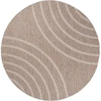 FRAAI Tapis d'intérieur et d'extérieur rond | Sierra Curves Beige/Crème | Ø 120cm | Beige | Polypropylène | Rond