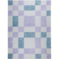 FRAAI Tapis d'intérieur et d'extérieur rétro | Pop Cubes Lilas | 80x150cm | Violet | Rectangulaire | Tapis