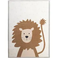Little Olly Tapis lavable pour enfant | Simba Lion Marron | 80x150cm | Marron | Polyester | Rectangulaire