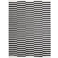 FRAAI Tapis en coton | Dazzle Blocks Noir/Blanc | 80x150cm | Noir | Rectangulaire | Tapis