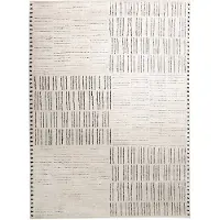 FRAAI Tapis scandinave | Yune Lines Crème/Noir | 80x150cm | Crème | Rectangulaire | Tapis