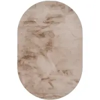 NATURL. Tapis ovale à poils longs | Comfy Supreme Taupe | 205x305cm | Taupe | Ovale | Tapis