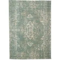 FRAAI Tapis vintage | Spring Ethnic Vert/Crème | 160x230cm | Crème | Rectangulaire | Tapis