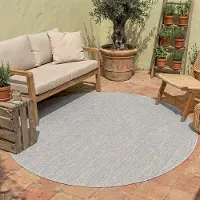 NATURL. Volero - Tapis d'extérieur rond - Costa Grey | Étanche! - Ø 160cm