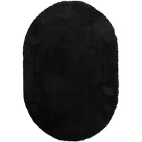 NATURL. Tapis shaggy ovale | Blaze Noir | 160x230cm | Noir | Ovale | Tapis