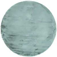 NATURL. Tapis rond à poils longs | Comfy Supreme Bleu/Vert | Ø 200cm | Bleu | Rond | Tapis