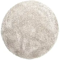 NATURL. Tapis shaggy rond | Blaze Beige/Gris | Ø 100cm | Crème | Synthétique | Rond