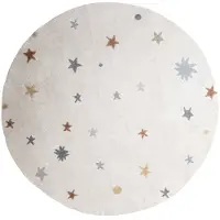 Little Olly Tapis rond lavable pour enfant | Ravi Stars Multicolore | Ø 100cm | Multicolore | Rond | Tapis enfants