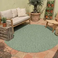 NATURL. Tapis d'extérieur rond | Costa Vert | Ø 160cm | Vert | Synthétique | Rond