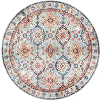 FRAAI Tapis rond vintage | Imagine Oriental Vert | Ø 240cm | Vert | Polyester | Rond