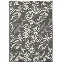 FRAAI Tapis d'extérieur | Malta Leaves Noir | 140x200cm | Noir | Rectangulaire | Tapis d'extérieur