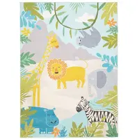 Little Olly Tapis enfant | Jungle Lion Multicolore | 160x230cm | Multicolore | Polyester | Rectangulaire