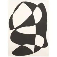 FRAAI Tapis japandi | Yori Abstract Crème/Noir | 140x200cm | Crème | Rectangulaire | Tapis