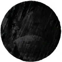 NATURL. Tapis rond à poils longs | Comfy Supreme Noir | Ø 80cm | Noir | Rond | Tapis