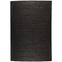 NATURL. Tapis en jute | Fair Noir | 160x220cm | Noir | Rectangulaire | Tapis