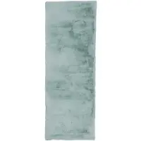 NATURL. Tapis de couloir doux à poils longs | Comfy Supreme Bleu/Vert | 80x250cm | Bleu | Polyester | Tapis de couloir