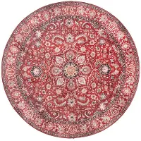 FRAAI Tapis rond vintage | Imagine Medallion Rouge | Ø 120cm | Rouge | Polyester | Rond