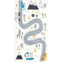 Little Olly Tapis voiture enfant | Dex Road Bleu | 120x170cm | Bleu | Polyester | Rectangulaire