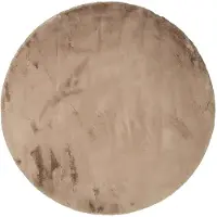 NATURL. Tapis rond à poils longs | Comfy Supreme Taupe | Ø 160cm | Taupe | Rond | Tapis