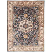 FRAAI Tapis vintage | Imagine Medallion Rustique | 140x200cm | Bleu | Polyester | Rectangulaire