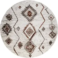 FRAAI Tapis berbère rond | Blend Aztec Terracotta | Ø 100cm | Terracotta | Rond | Tapis