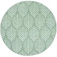 FRAAI Tapis d'extérieur rond | Summer Leaves Vert | Ø 100cm | Vert | Rond | Tapis d'extérieur