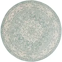 FRAAI Tapis rond vintage | Wonder Oriental Vert | Ø 120cm | Crème | Rond | Tapis