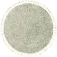 NATURL. Tapis rond à poils longs | Lofty Fringe Menthe | Ø 100cm | Vert | Rond | Tapis