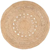 NATURL. Tapis en jute | Fair Rond Rotin Naturel | Ø 150cm | Marron | Jute | Rond