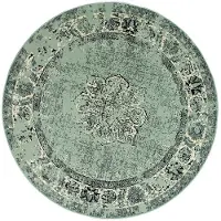 FRAAI Tapis rond vintage | Wonder Vert/Noir | Ø 100cm | Vert | Rond