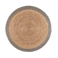 NATURL. Tapis en jute | Fair Rond Naturel/Gris | Ø 140cm | Gris | Rond | Tapis