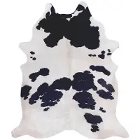 FRAAI Peau de vache | Bovine Noir/Blanc | 155x190cm | Noir | Polyester | Forme libre