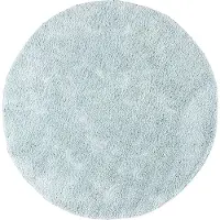 NATURL. Tapis rond à poils longs | Lofty Bleu Clair | Ø 100cm | Bleu | Polypropylène | Rond