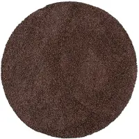 Studio Clarice Tapis rond à poils longs | Yves Marron | Ø 240cm | Marron | Rond | Tapis