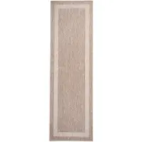 FRAAI Tapis de balcon | Sierra Border Beige/Crème | 80x250cm | Crème | Tapis de couloir | Tapis