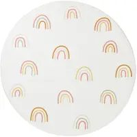 Little Olly Tapis rond lavable pour enfant | Evi Rainbow Multicolore | Ø 140cm | Multicolore | Polyester | Rond