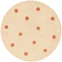 Little Olly Tapis rond pour chambre d’enfant – Lou Dots Terracotta | Ø 160cm | Terracotta | Rond | Tapis enfants