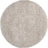 Studio Clarice Tapis rond à poils longs - Yves Beige | Ø 160 cm | Rond | Pile haute