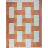 FRAAI Tapis d'intérieur et d'extérieur rétro | Pop Lines terra | 140x200cm | Terracotta | Rectangulaire | Tapis