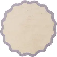 FRAAI Tapis Rond Lavable – Hazy Lilas/Crème | Ø 80cm | Beige | Rond | Tapis