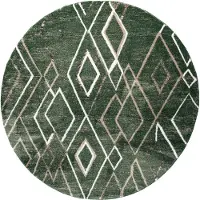 FRAAI Tapis berbère rond | Blend Diamond Vert | Ø 120cm | Vert | Rond | Tapis
