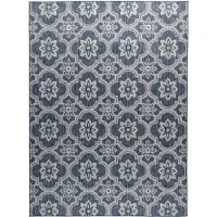 FRAAI Tapis d’extérieur – Rio Flower Bleu | 160x230cm | Bleu | Rectangulaire | Tapis