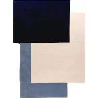 Studio Clarice Tapis en laine abstrait – Jules Crème/Bleu | 140x200cm | Crème | Forme libre | Tapis