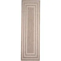 FRAAI Tapis de balcon | Sierra Frame Beige/Crème | 80x300cm | Crème | Tapis de couloir | Tapis