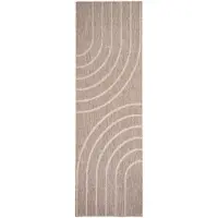 FRAAI Tapis de balcon | Sierra Curves Beige/Crème | 80x200cm | Crème | Tapis de couloir | Tapis