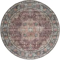 FRAAI Tapis d'intérieur et d'extérieur rond | kairo Medallion Bordeaux | Ø 200cm | Rouge | Polyester | Rond