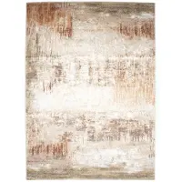 Studio Clarice Tapis abstrait | Xavier Scratch Taupe/Rouge | 133x195cm | Rouge | Rectangulaire | Tapis