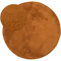NATURL. Tapis rond lavable | Vivid Terracotta | Ø 100cm | Terracotta | Rond | Tapis